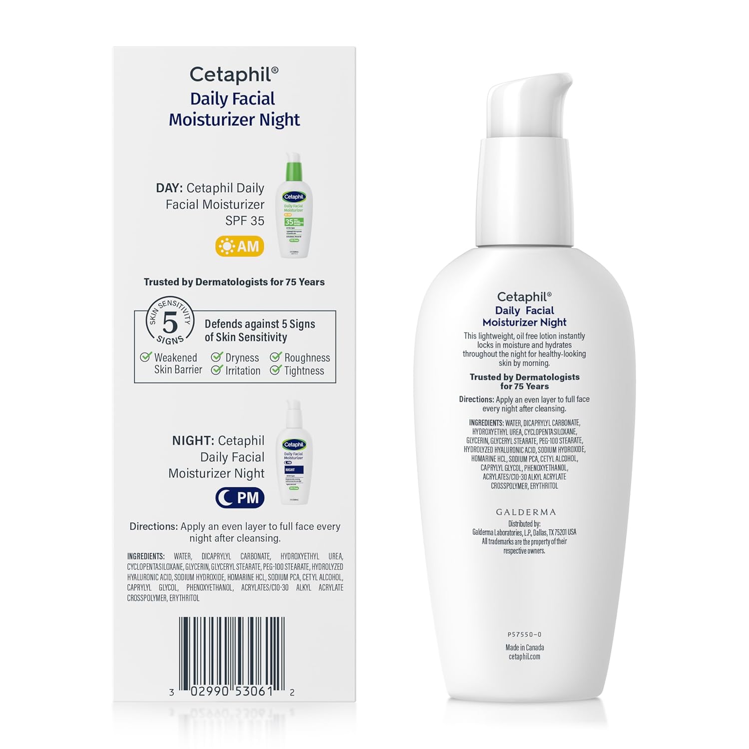 Cetaphil Night Moisturizer – Clean, Lightweight Facial Cream for Effortless Skincare