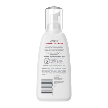 Cetaphil Redness Relieving Foaming Face Wash – Simple, Unscented Daily Cleanser for Sensitive Skin