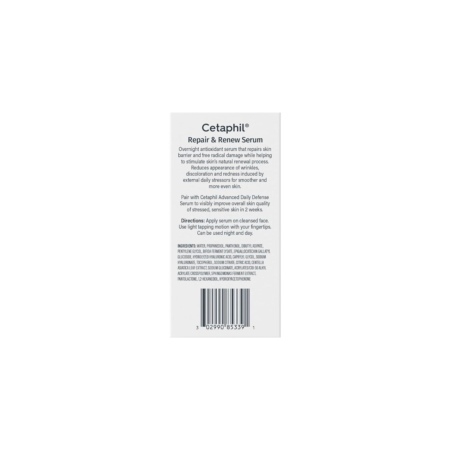 Cetaphil Repair & Renew Night Serum for Stressed Sensitive Skin – PM Face Serum for Overnight Barrier Repair