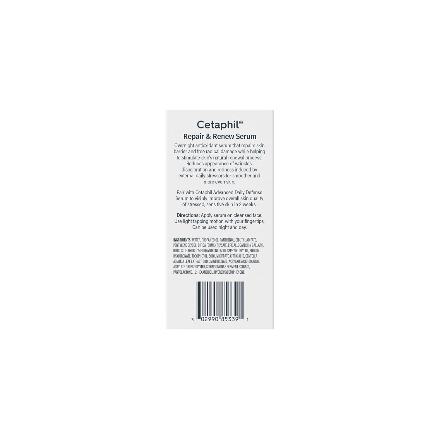 Cetaphil Repair & Renew Night Serum for Stressed Sensitive Skin – PM Face Serum for Overnight Barrier Repair