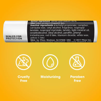 ChapStick Bulk Lip Balm 12-Pack – Family Bathroom and Kids' Backpack School Essential