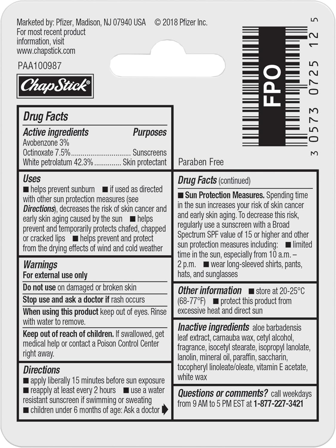 ChapStick Moisturizer Original Lip Balm – Pocket-Size SPF 15 for Hiking, Camping and Beach Days, 0.15 oz Tubes, Pack of 12