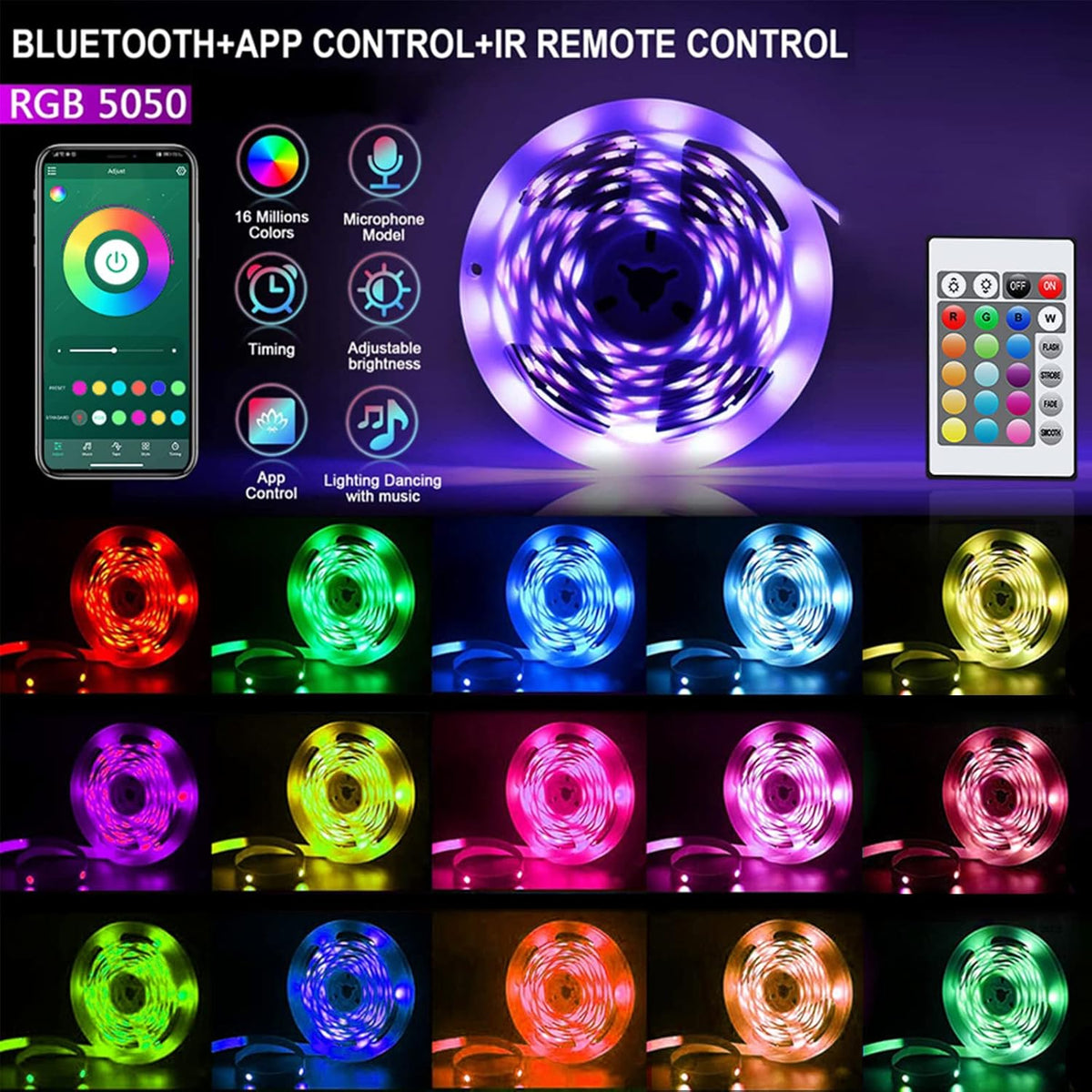 CHARKEE LED Strip Lights for Kids Bedroom, USB Powered Low Voltage 5V RGB Light Strip Safe for Children and Pets, App and Remote Dimmable