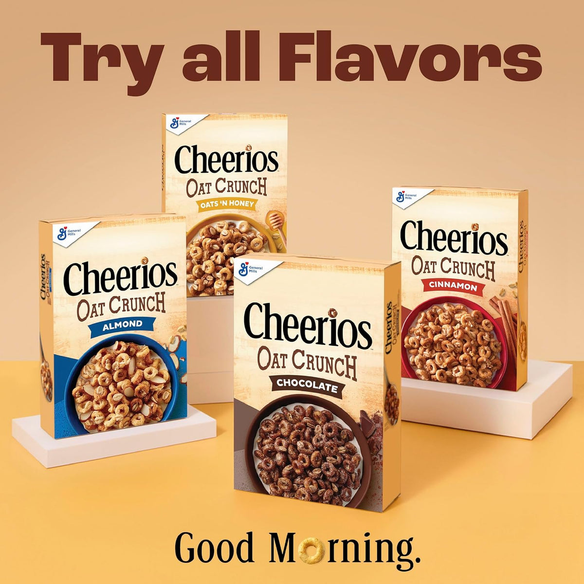 Cheerios Oat Crunch Cinnamon Breakfast Cereal, Made with Whole Grain – Versatile Family Pantry Staple for Bowls, Snacks, and Baking, 24 oz