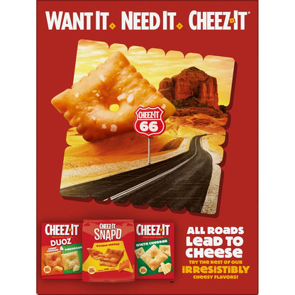 Cheez-It Grooves Sharp White Cheddar Crackers – Desk Drawer Office Snack for Mid-Morning Focus Breaks and Afternoon Slumps, 3.25oz 6-Pack