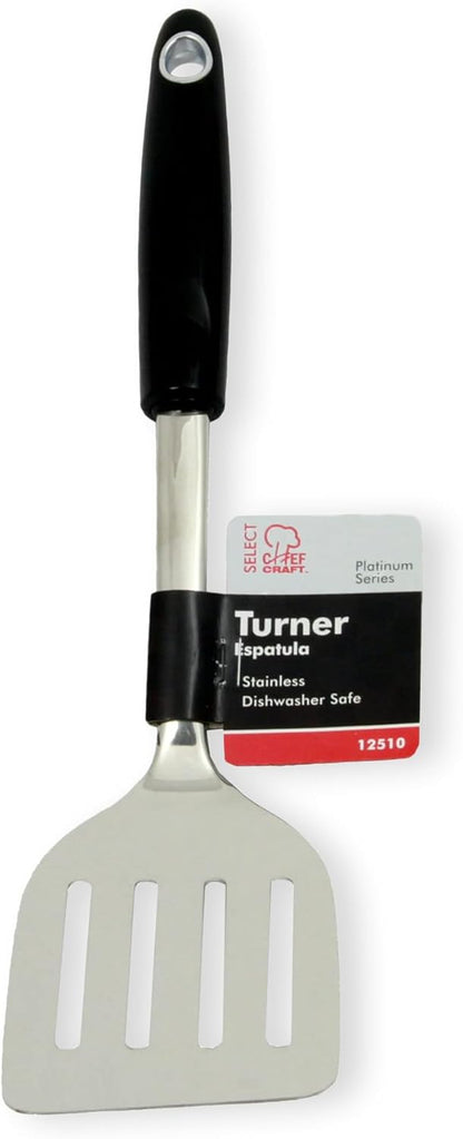 Chef Craft 13.5 Inch Turner – Quick-Clean Spatula for Busy Weeknight Cooking, Stainless Steel