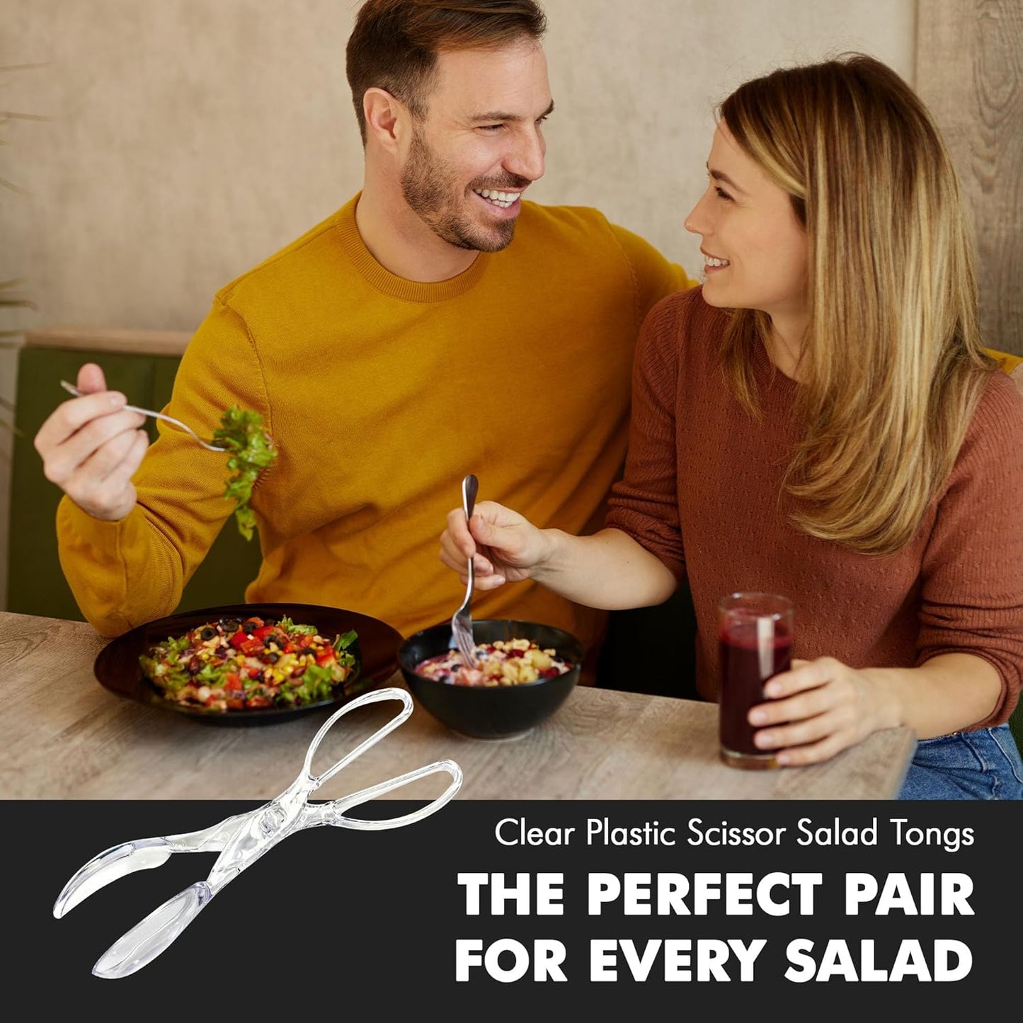 Chef Craft Premium Salad Scissor Tongs – Thoughtful Housewarming Gift for New Home Hosts, Easy One-Handed Buffet Tool