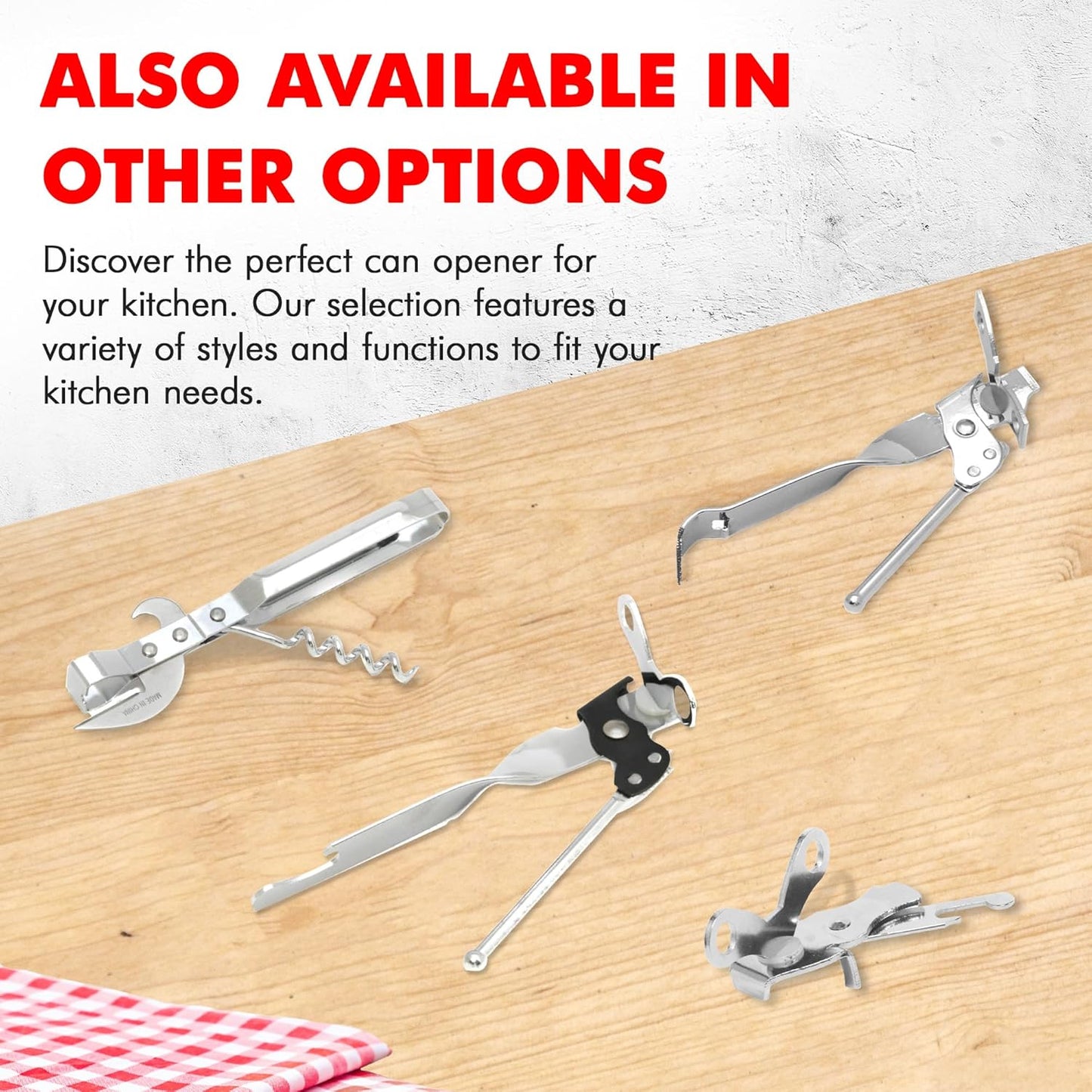 Chef Craft Select Can Opener with Tapper – Built-In Lid Tapper for Safer, Smoother Can Edges in Every Kitchen