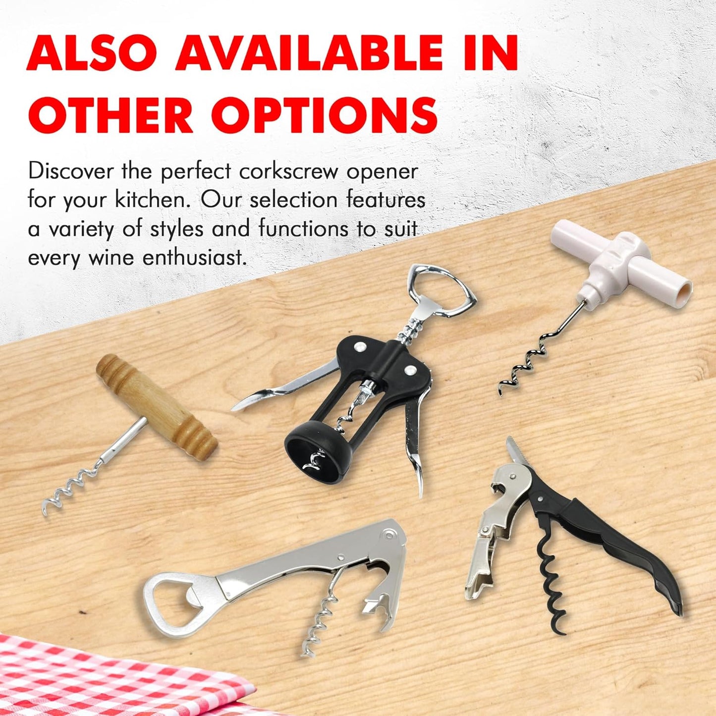 Chef Craft Select Waiters Corkscrew – Minimalist Wine Opener for Clutter-Free Kitchens, 5-Inch Stainless Steel Bar Tool with Foil Cutter