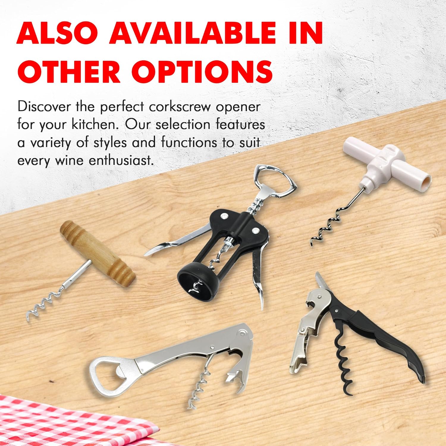 Chef Craft Select Waiters Corkscrew – Minimalist Wine Opener for Clutter-Free Kitchens, 5-Inch Stainless Steel Bar Tool with Foil Cutter