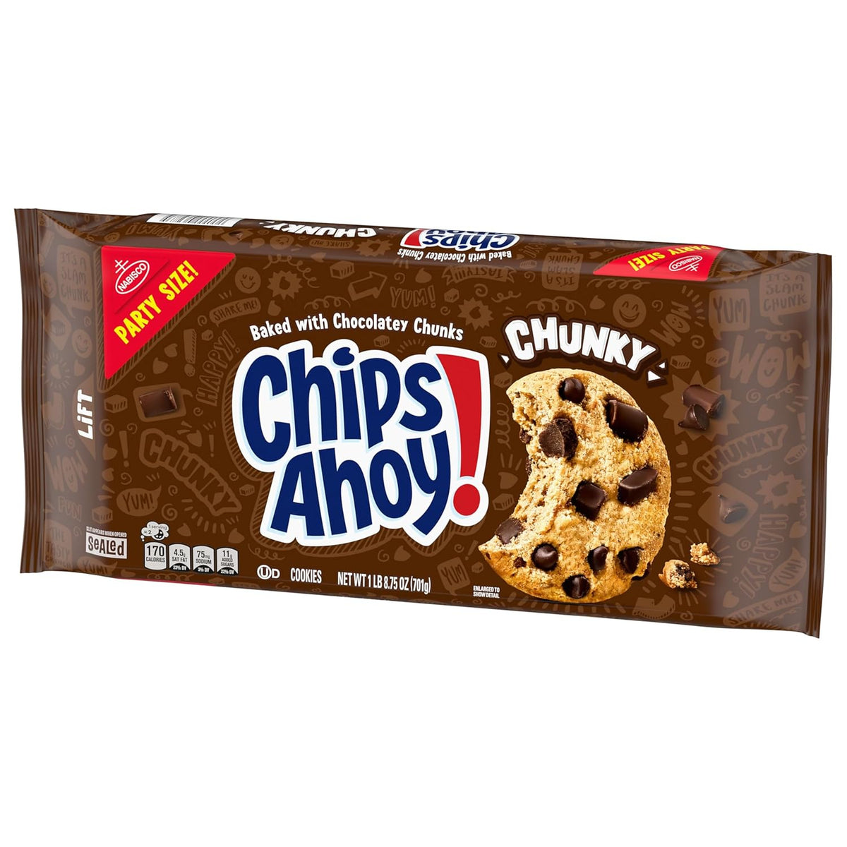 CHIPS AHOY! Chunky Chocolate Chip Cookies Party Size – Picnic Dessert Table Addition for Outdoor Gatherings, 24.75 oz