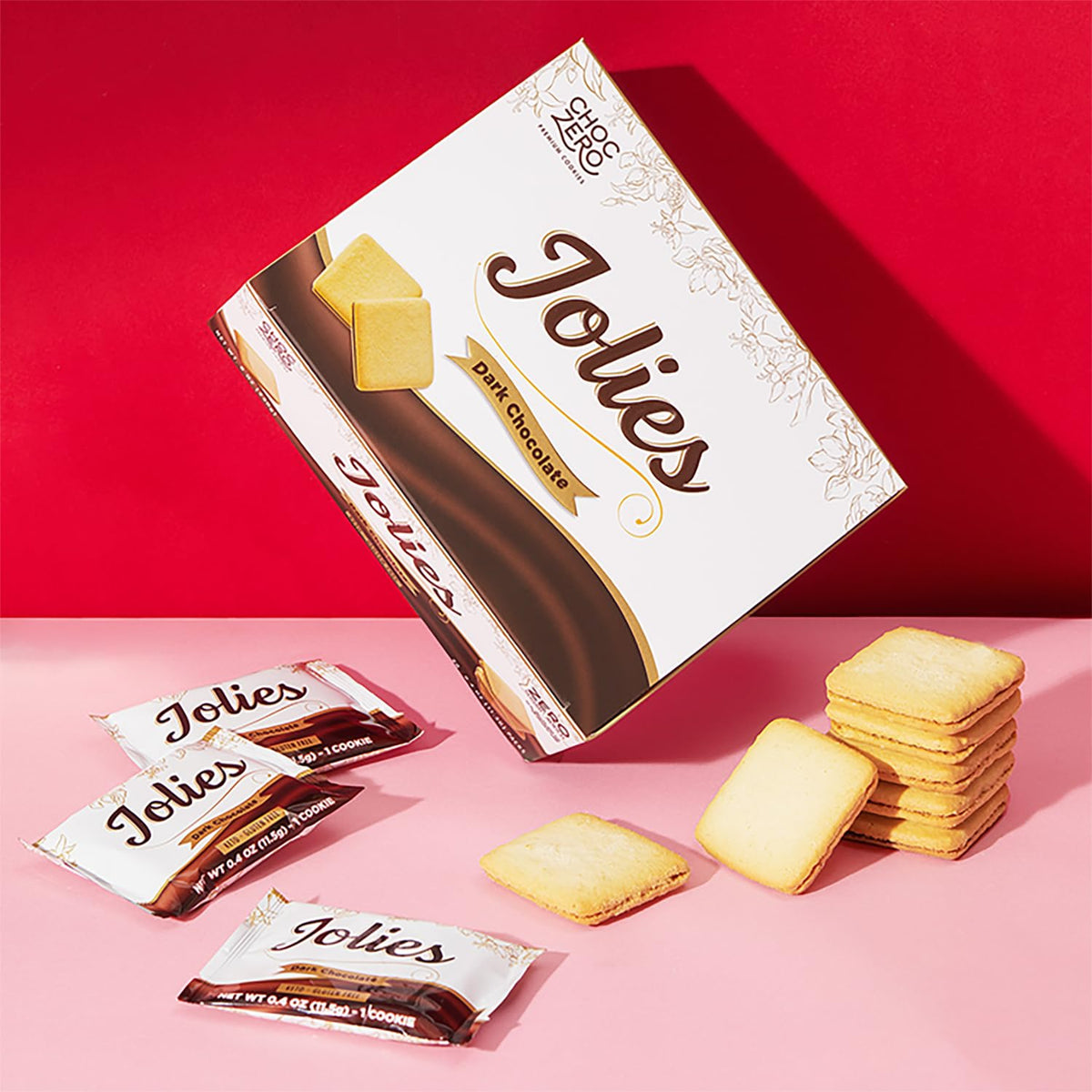 ChocZero Dark Chocolate Jolies – Valentines Day Treat for Health Conscious Partners, 20 Low Carb Filled Cookies