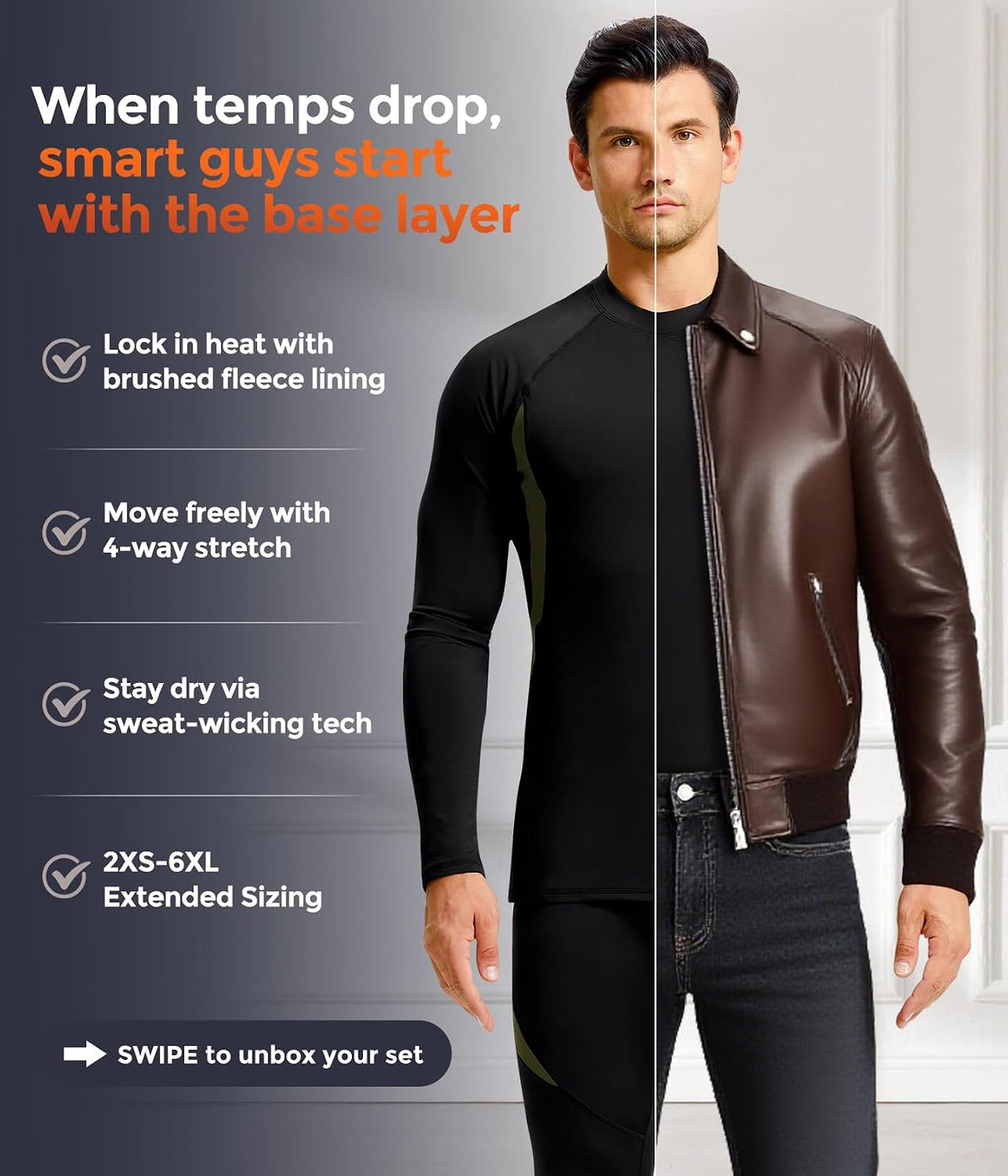 choice of open-fly or no-fly pant front for bathroom convenience or snug sleepwear fit