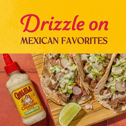 Cholula Cilantro Lime Cremosa Sauce – Fresh Flavor Drizzle for Mindful Breakfast Bowls & Avocado Toast, 8 fl oz Squeezable