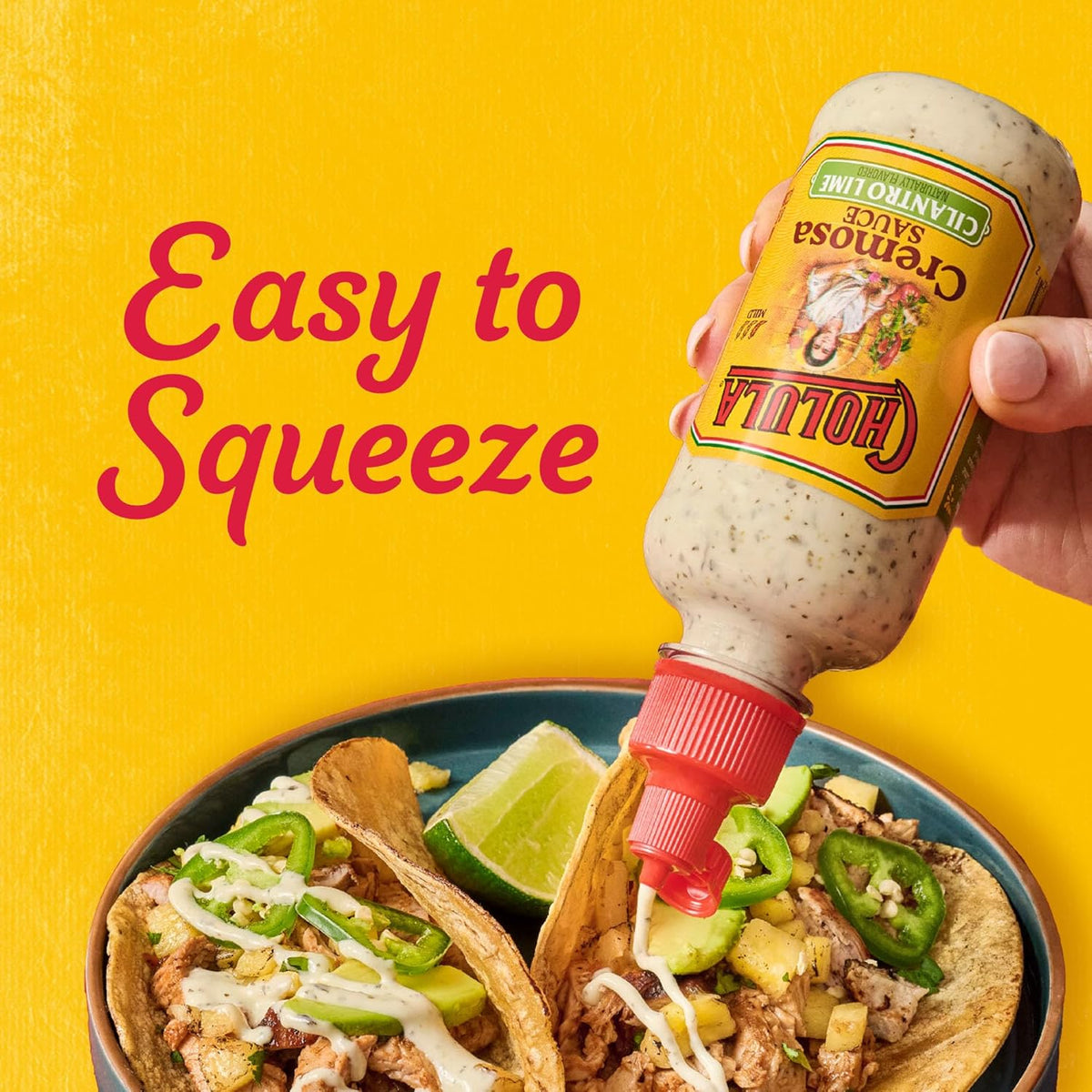 Cholula Cilantro Lime Cremosa Sauce – Fresh Flavor Drizzle for Mindful Breakfast Bowls & Avocado Toast, 8 fl oz Squeezable