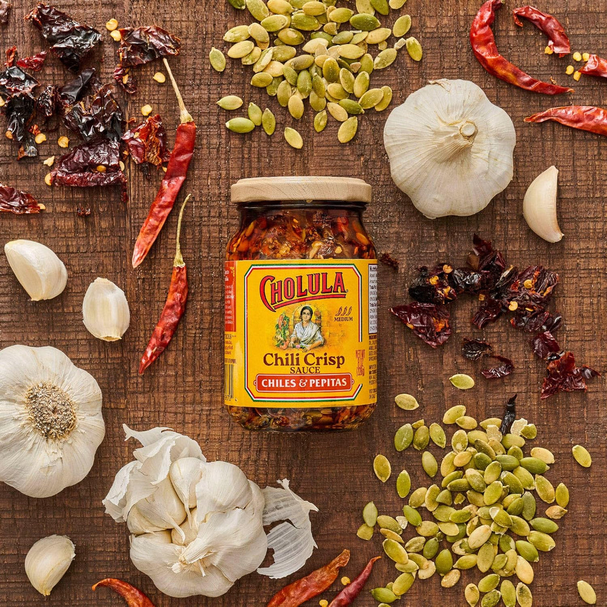 Cholula Salsa Macha Crunchy Chili Crisp – Thoughtful Housewarming Gift for Foodies, 8 oz Glass Jar