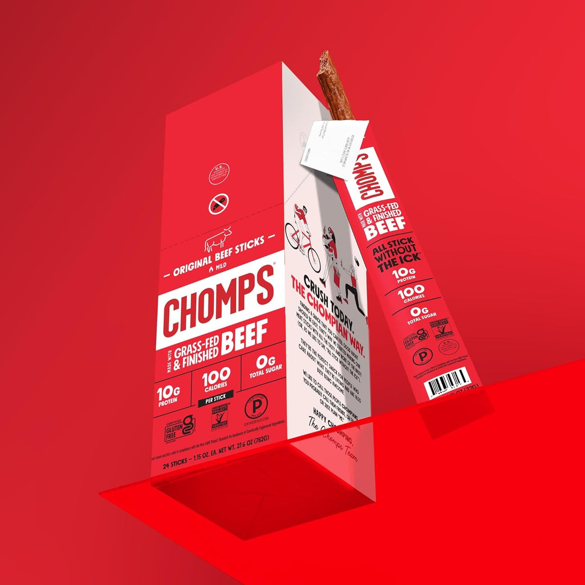 Chomps Original Beef Snack Sticks – Simple Whole30 Protein with Short, Transparent Label for Less-Is-More Homes