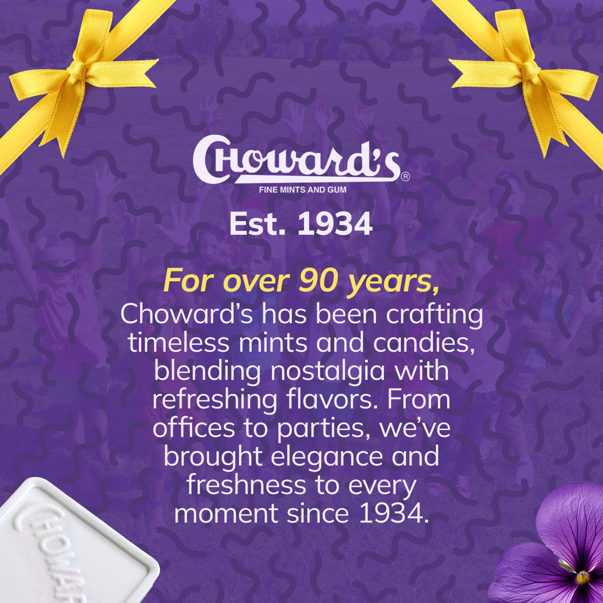 Choward's Violet Mints Candy 6-Pack – Thoughtful Housewarming and Holiday Gift for Her, Individually Wrapped Retro Treats