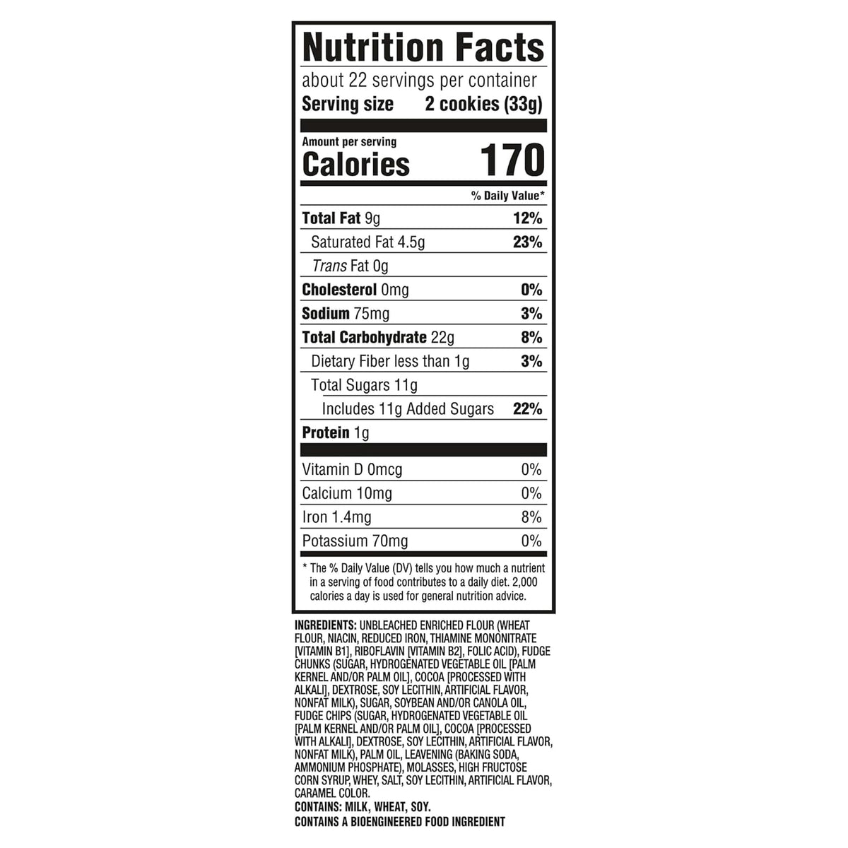 chunky chocolatey chip cookie formulation with bold chocolate pieces