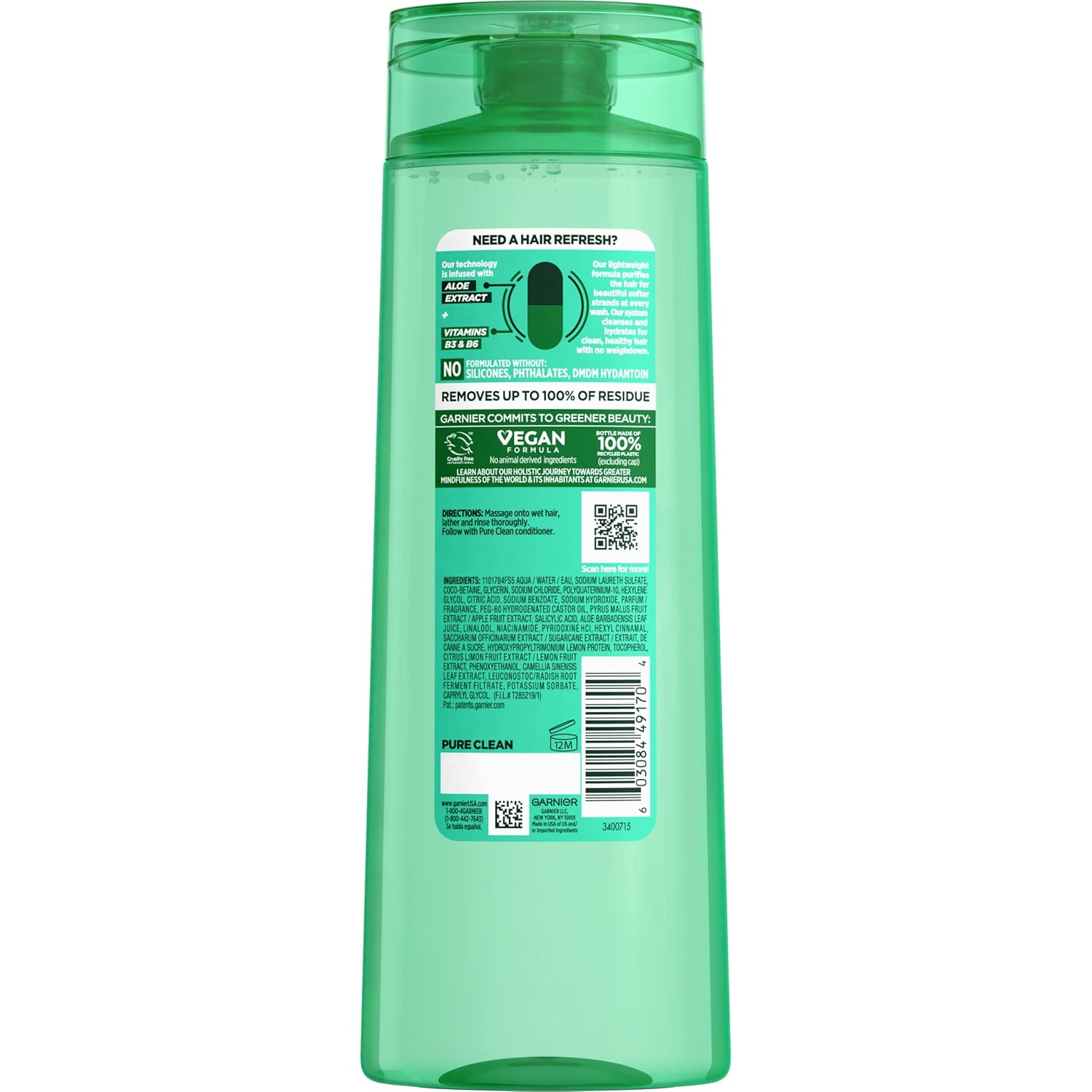 citrus extract with aloe, vitamins b3 and b6, and active fruit protein