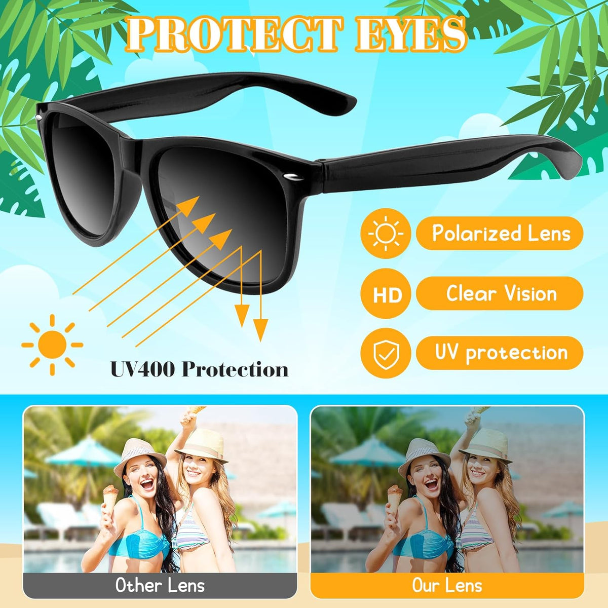 classic sunglass silhouette suitable for adults and kids at casual events