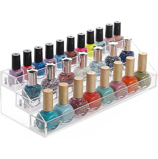 clear acrylic construction for maximum visibility of stored items