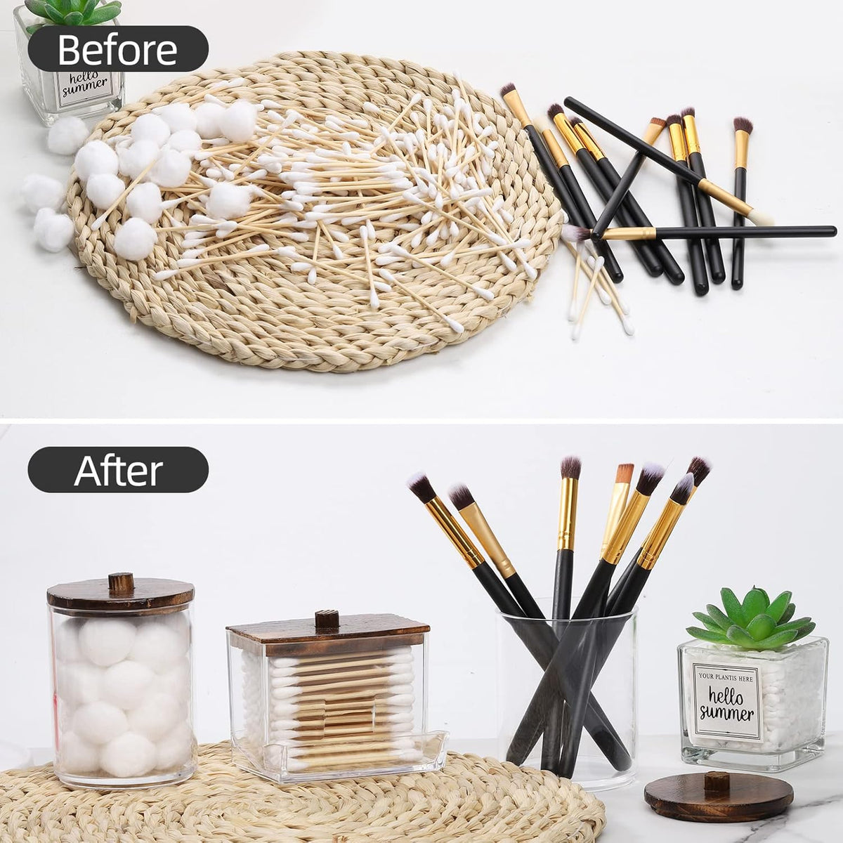 clear jar construction for instant visual inventory of contents