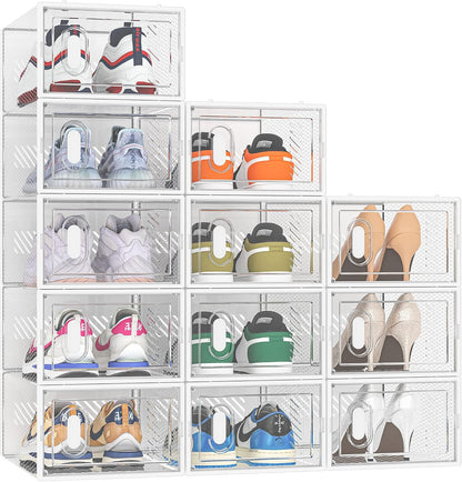 clear pp plastic body with transparent front and back panels for instant shoe visibility