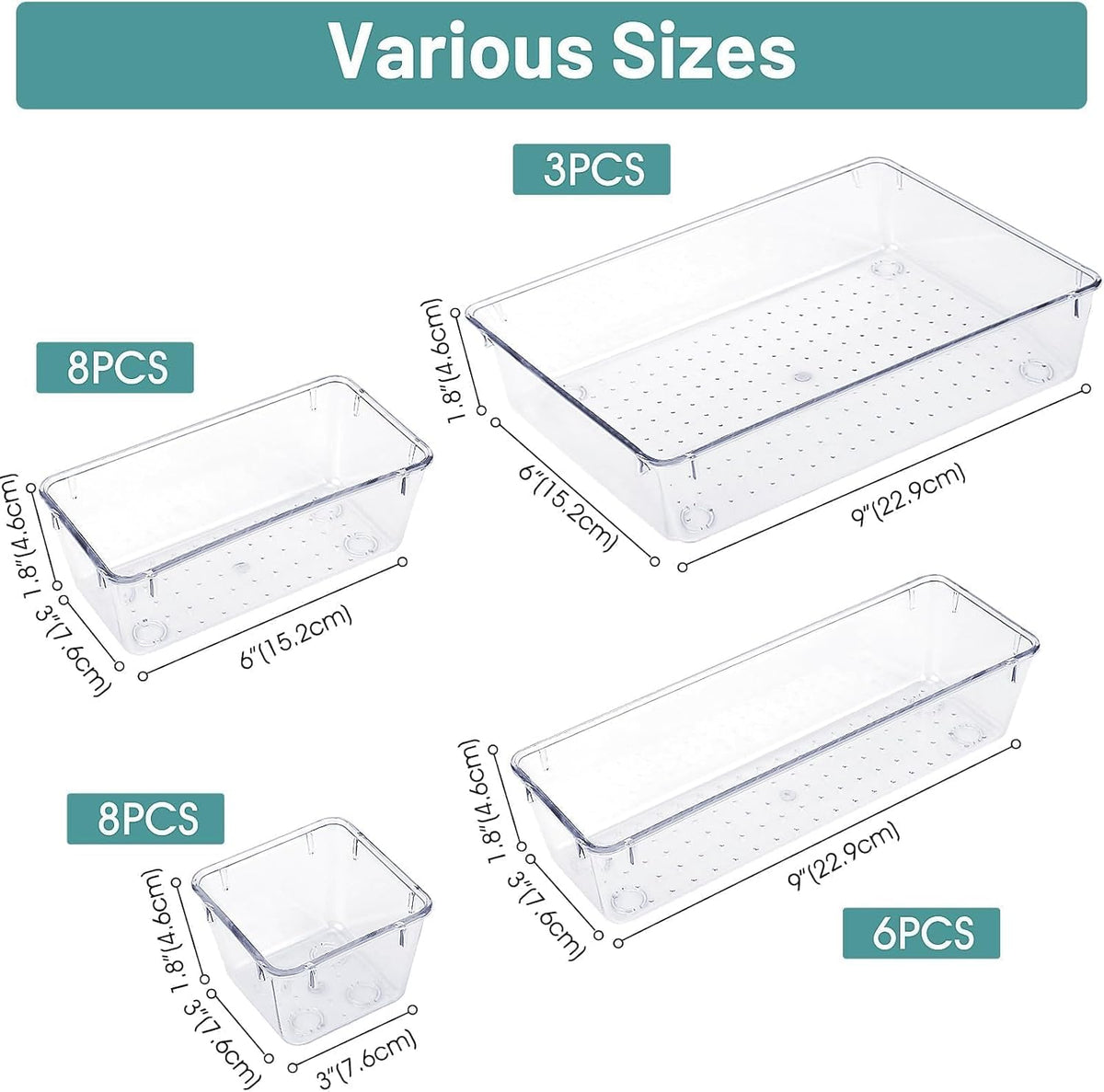 clear transparent polypropylene body for instant visual inventory