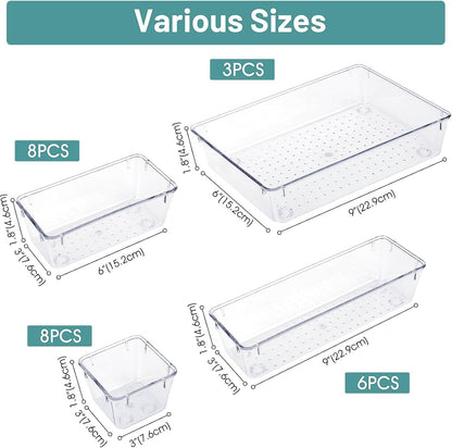 clear transparent polypropylene body for instant visual inventory