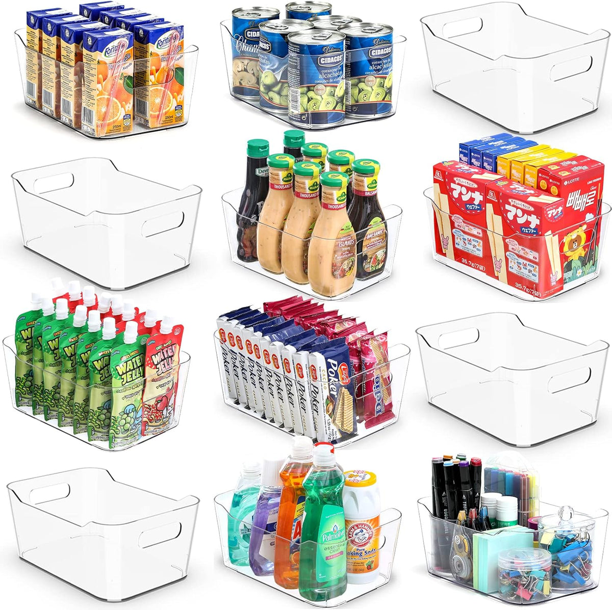 ClearNest Clear Storage Containers – Workspace Decluttering, 12-Pack System