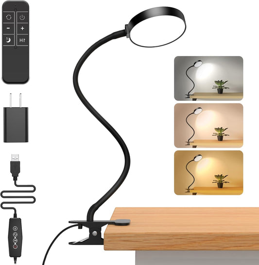 clip-on clamp with 2.35-inch opening and non-slip pad for damage-free mounting on tables, headboards, and bunk beds