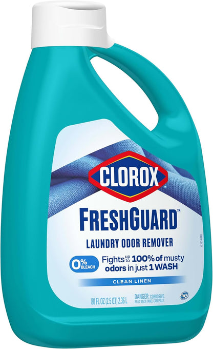 Clorox FreshGuard Laundry Odor Remover for Nursery and Playroom, 0% Bleach Odor Fighter for Sensitive Skin and Baby Clothes