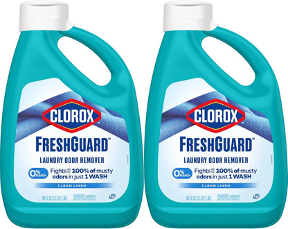 Clorox FreshGuard Laundry Odor Remover for Nursery and Playroom, 0% Bleach Odor Fighter for Sensitive Skin and Baby Clothes