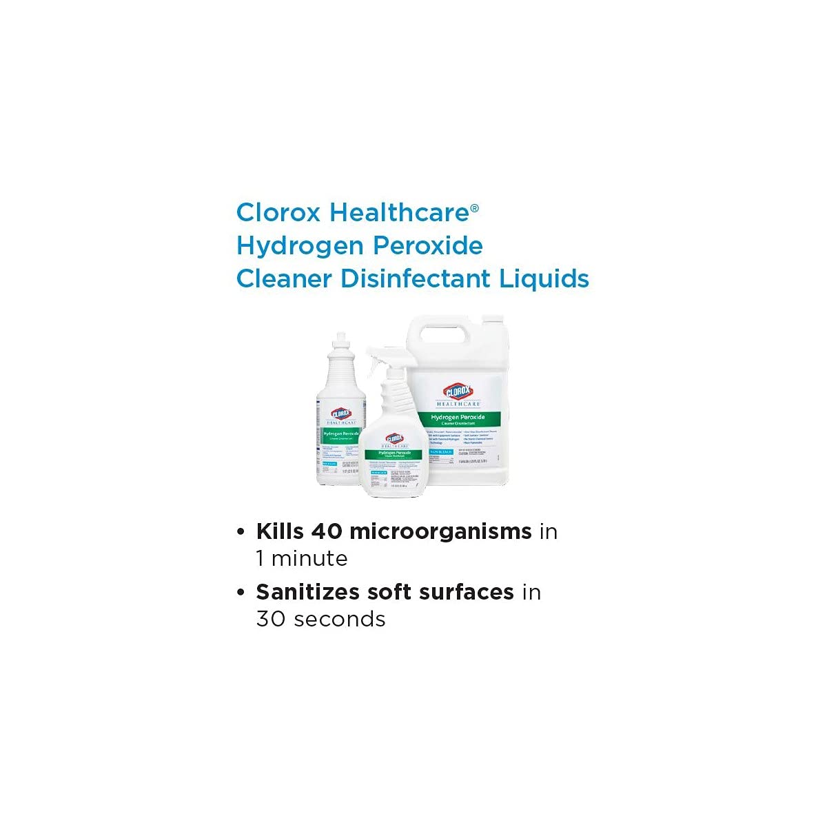 Clorox Healthcare Hydrogen Peroxide Cleaner Disinfectant – Fragrance-Free Disinfectant for Outpatient Surgery Recovery Bays and Exam Tables