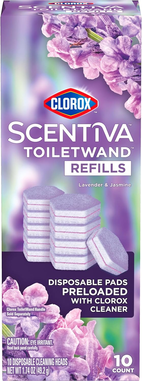 Clorox Scentiva ToiletWand Refills – Touch-Free Toilet Cleaning for Busy Family Bathrooms
