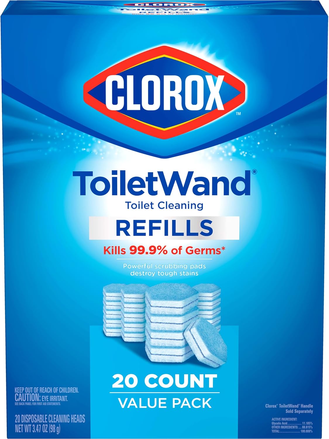 Clorox ToiletWand Disposable Toilet Refills – Fast Germ-Killing Clean for Busy Household Schedules