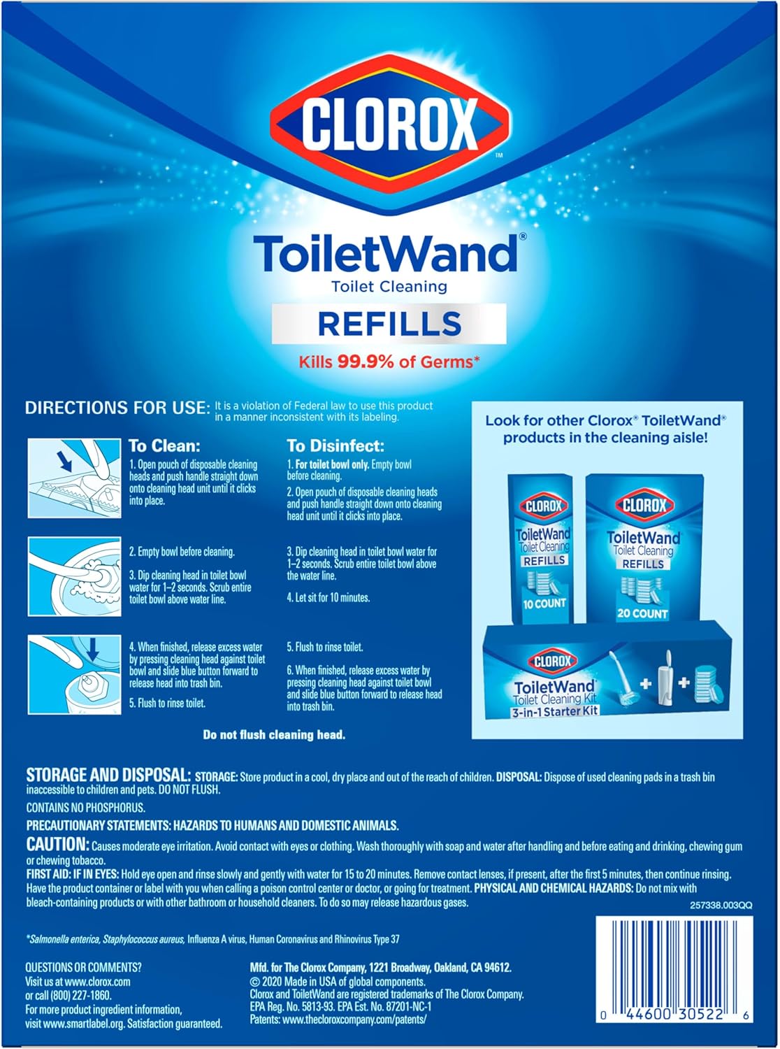 Clorox ToiletWand Disposable Toilet Refills – Fast Germ-Killing Clean for Busy Household Schedules