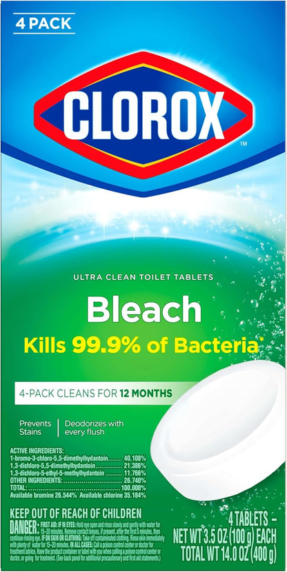 Clorox Ultra Clean Toilet Tablets Bleach – Clutter-Free Toilet Maintenance for Scandinavian-Style Primary Bathrooms, No Brush Needed