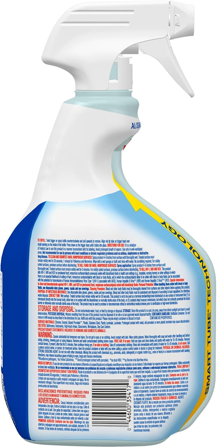 CloroxPro Clorox Clean-Up Disinfectant Cleaner – Cafeteria Table and Lunch Tray Sanitizer for School Cafeterias, Kid-Friendly Cleaning Power in 32-Ounce Bulk Bottles (9-Pack)