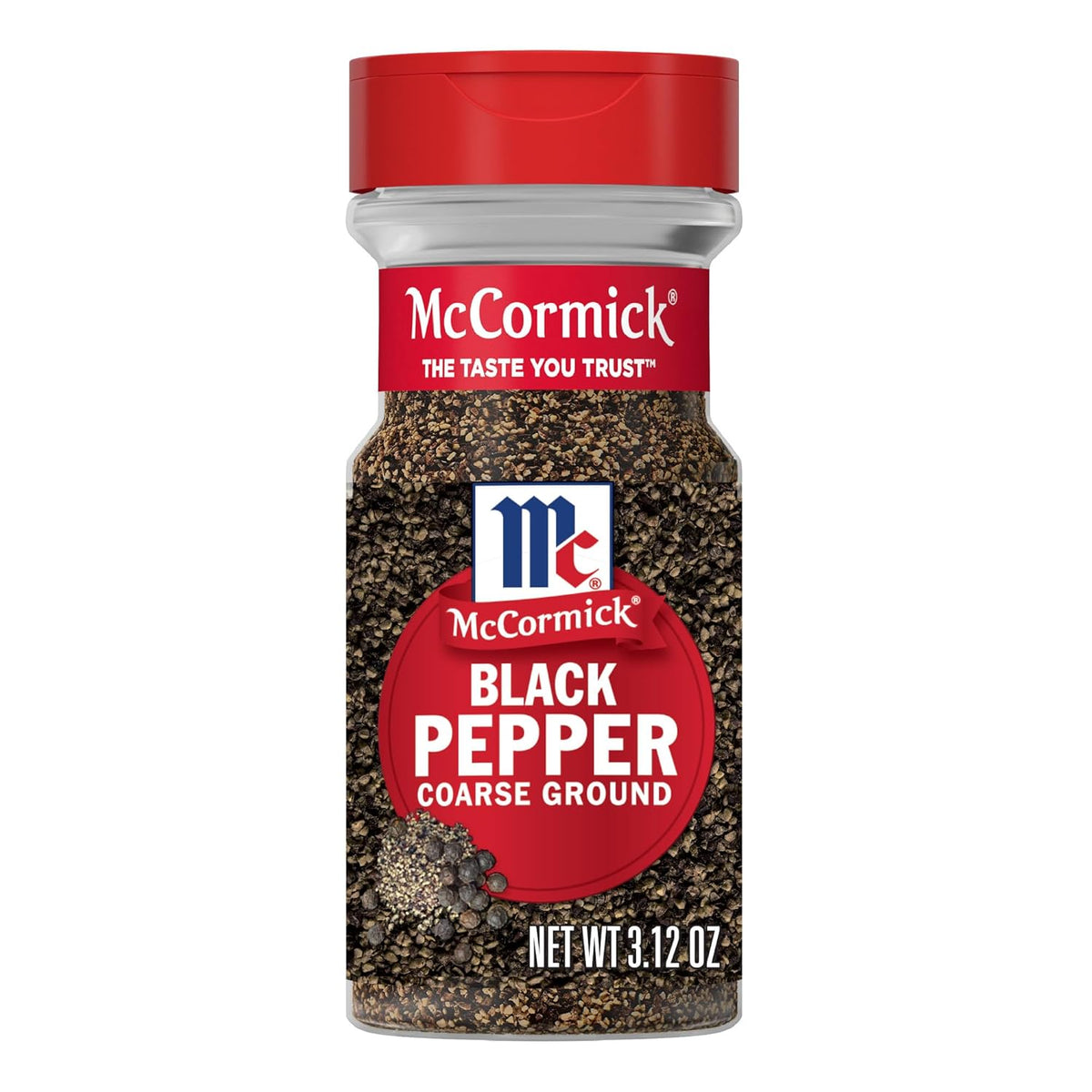 coarse ground peppercorns with visible cracked texture for finishing and presentation
