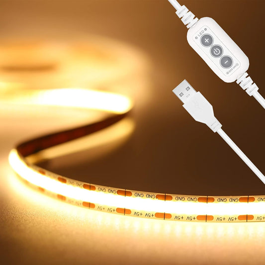 cob led strip with 320 leds per meter (640 total) producing 1200 lumens of dotless light