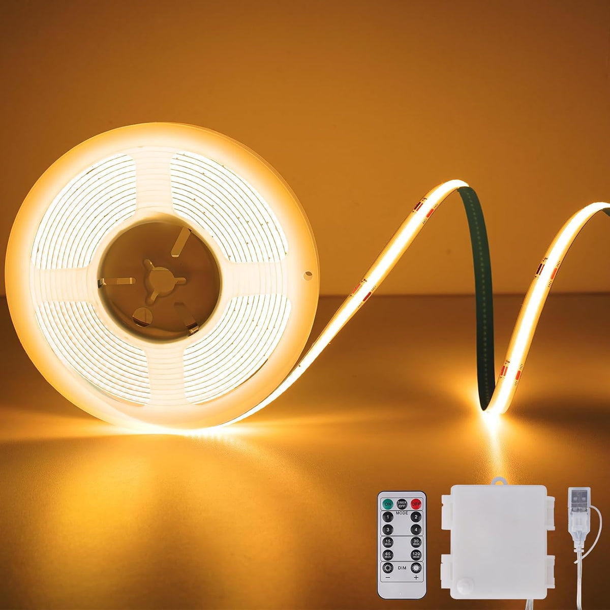 cob led strip with 640 (or 1152 rgb) lamp beads for spot-free, uniform illumination
