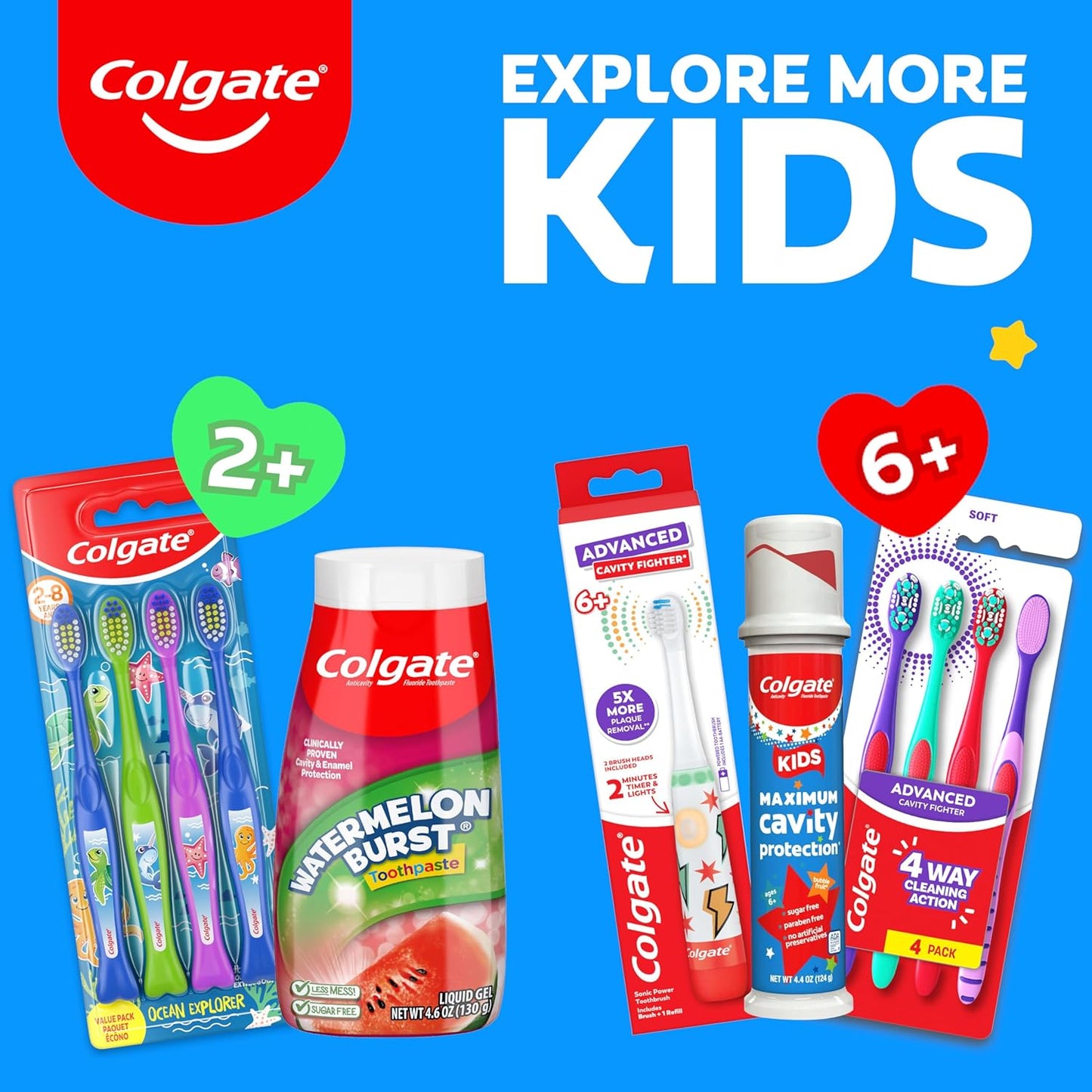 Colgate Kids Anticavity Fluoride Toothpaste Pump for Ages 6+, ADA Accepted Bubble Fruit, 4.4 Oz, 6 Pack for the Family Bathroom