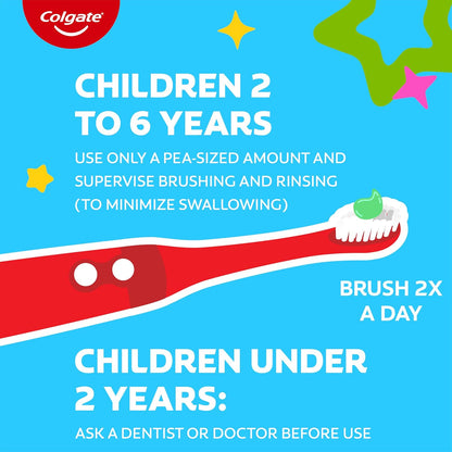 Colgate Kids Anticavity Fluoride Toothpaste Pump for Ages 6+, ADA Accepted Bubble Fruit, 4.4 Oz, 6 Pack for the Family Bathroom