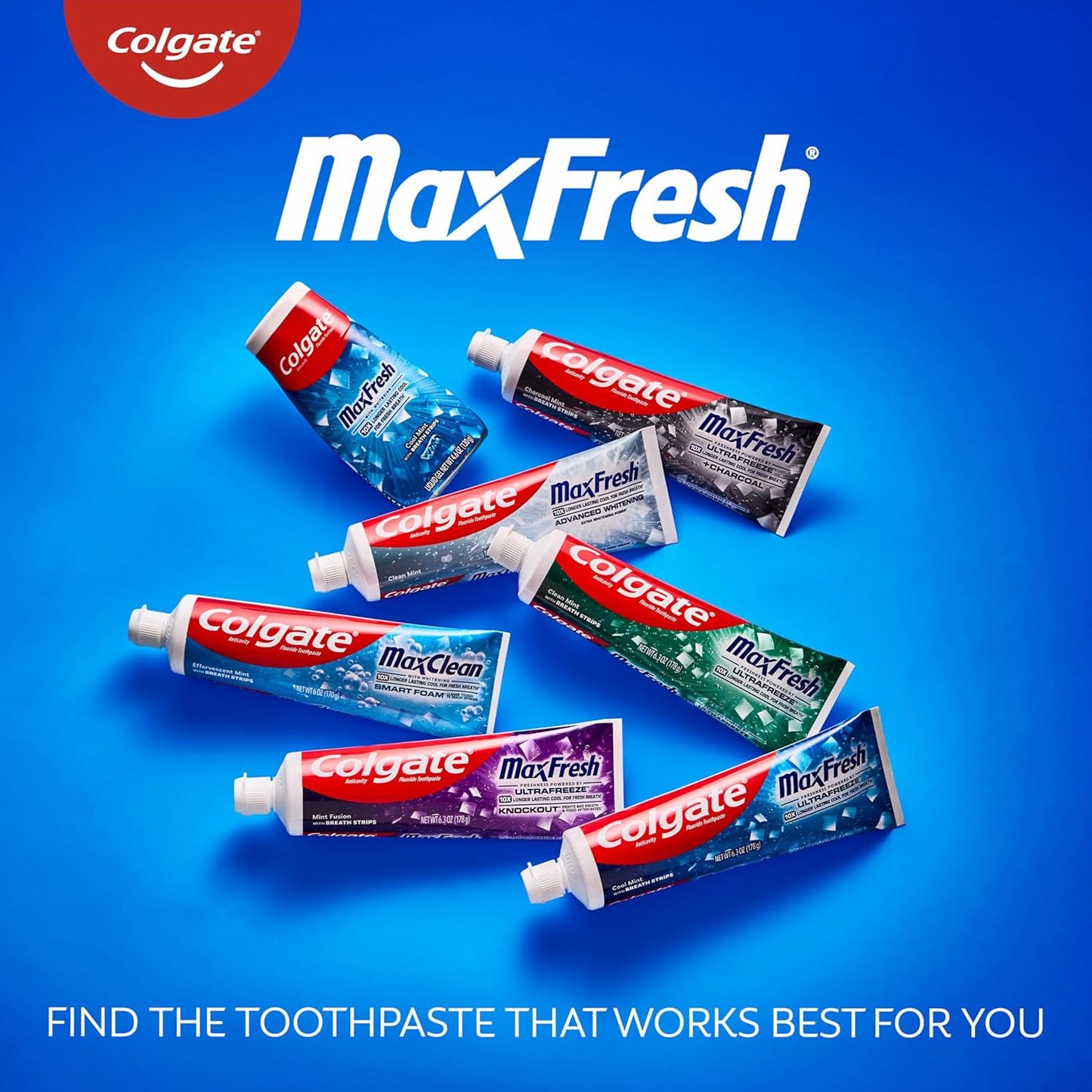 Colgate MaxFresh Cool Mint Toothpaste – Essential Dual-Action Cavity & Breath Protection, Clean Neutral 4-Pack Design