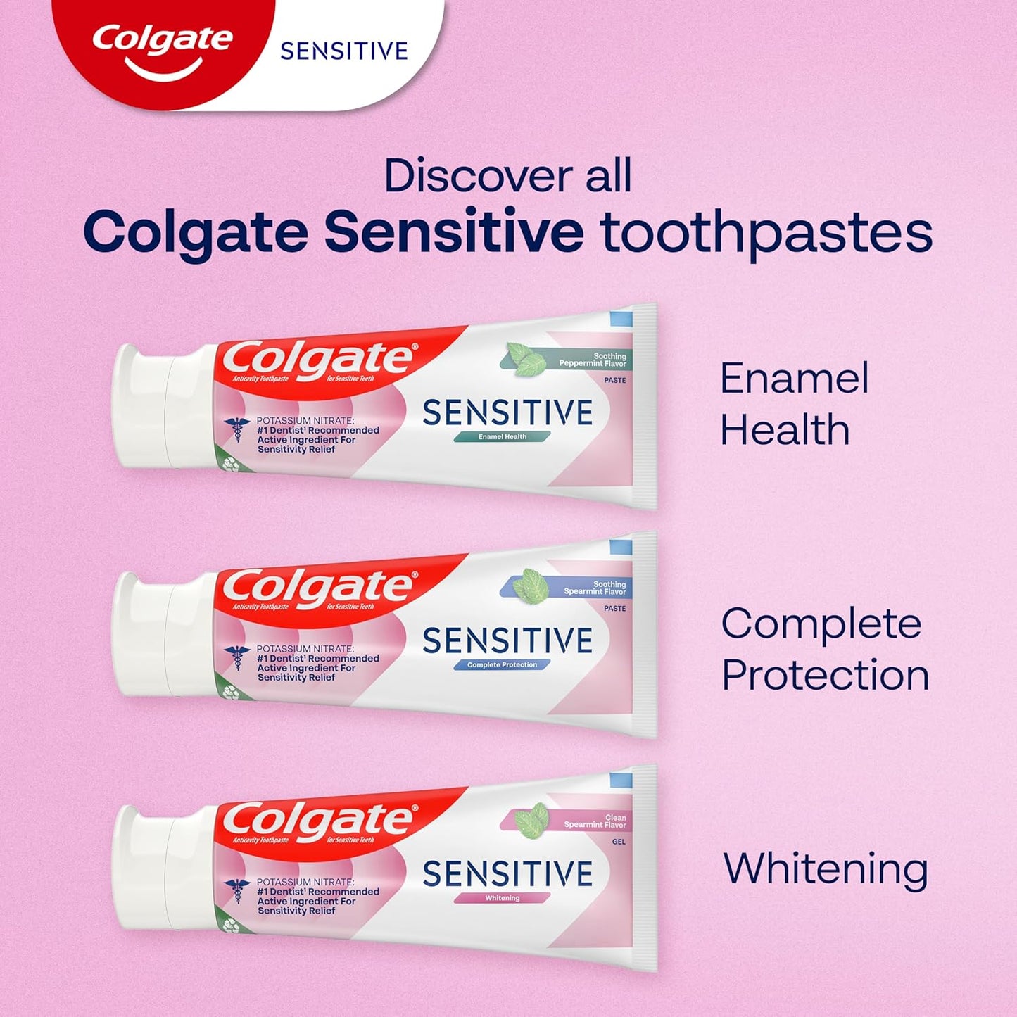 Colgate Sensitive Teeth Whitening Toothpaste – Daily Self-Care Ritual for Sensitive Smiles, Enamel Repair & Cavity Protection