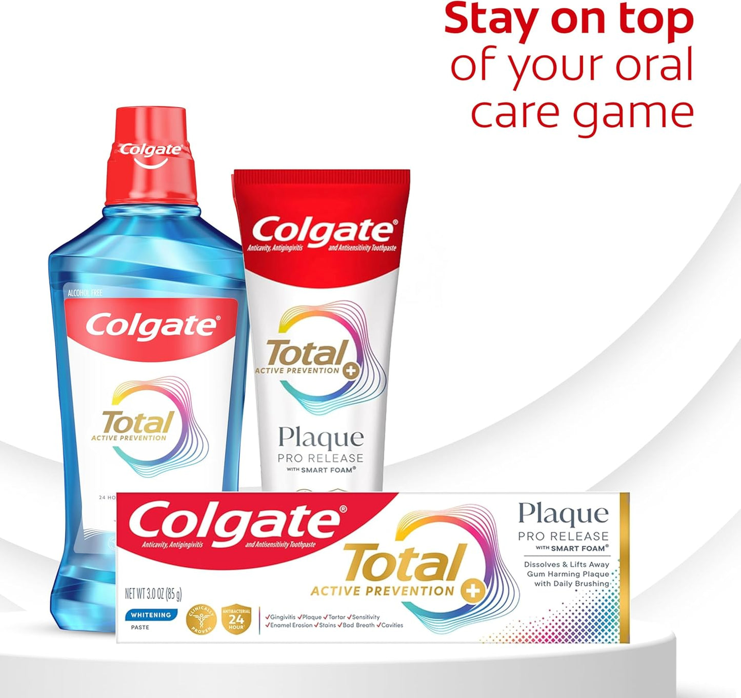 Colgate Total Plaque Pro Release Whitening Toothpaste – Safe, Sugar-Free Formula for Kids & Family Bathrooms