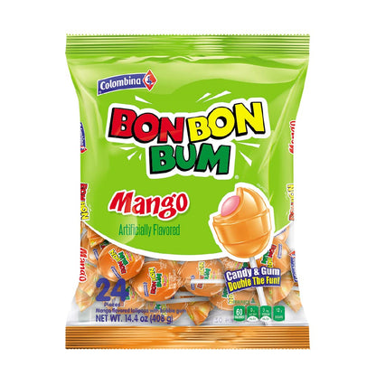 Colombina Bon Bon Bum Lollipops – 48-Count Tropical Candy Care Package for Latin American Family Abroad and Nostalgic Holiday Gifting