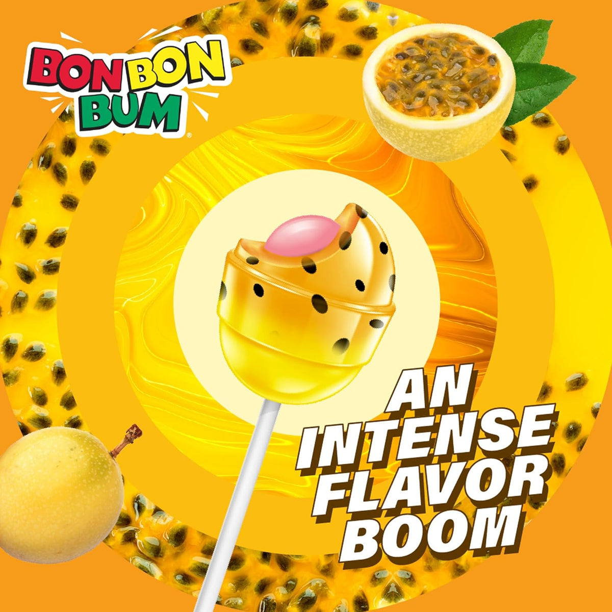 Colombina Bon Bon Bum Lollipops – Grab-and-Go Tropical Hard Candy for Hiking Trails, Beach Days and Patio Lounging